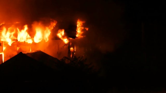 Electric Wire Caught On Fire In A Fire Disaster