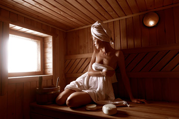steam bath in the sauna in the sauna