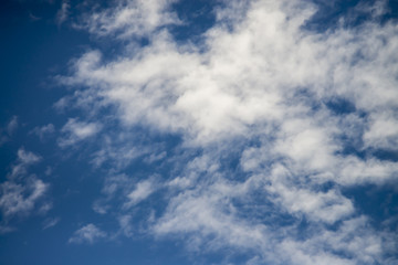 White clouds on blue sky