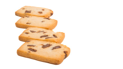 butter biscuits with chocolate isolated