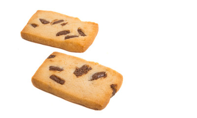 butter biscuits with chocolate isolated