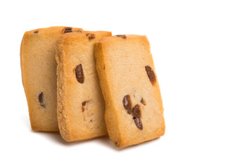 butter biscuits with chocolate isolated