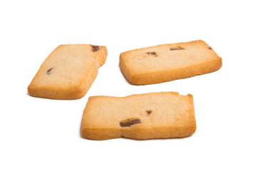 butter biscuits with chocolate isolated