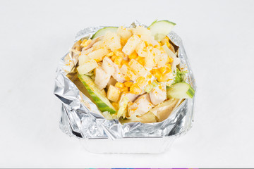 Takeaway Healthy Food Ready To Eat, White Background