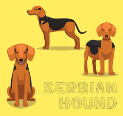 Dog Serbian Hound Cartoon Vector Illustration