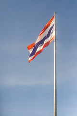 Thai flag on the blue sky