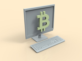 Cryptocurrency Bitcoin Blockchain Technology 3D Render 