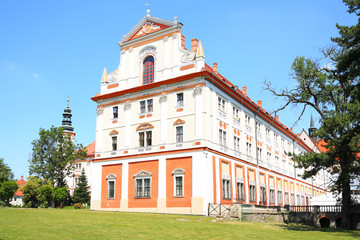 The historic Henryków Monastery in Silesia, Dolnoslaskie, Poland