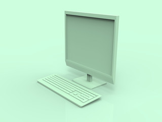 Computer and Monitor 3D Render