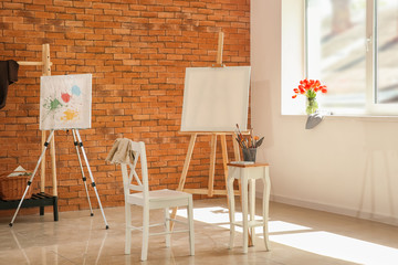 Interior of artist's workshop
