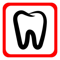 teeth icon dentist flat vector sign/symbol. For mobile user interface