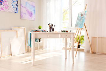 Interior of artist's workshop