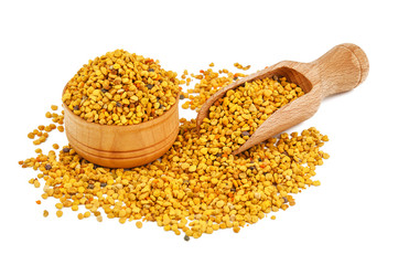 healthy bee pollen on white