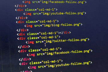 HTML with Bootstrap code of sharing website elements for most popular social networks. Web...