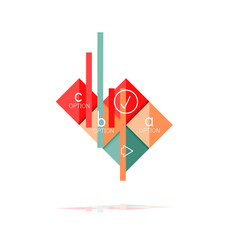 Square option infographic banner. Data and information visualization, geometric design