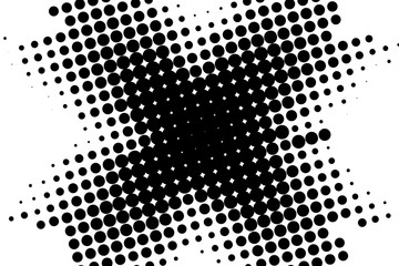 Abstract monochrome halftone pattern. Comic background. Dotted backdrop with circles, dots, point. 