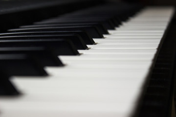 Piano keys standing still