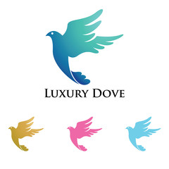 Naklejka premium Dove Logo Luxury Flying Bird