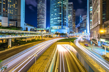 Fototapeta na wymiar busy traffic road in hongkong