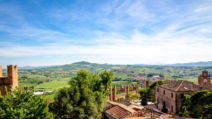 Fototapeta na wymiar landscape from Gradara Castle, italy