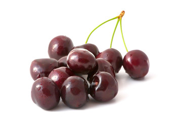 Sweet ripe cherry isolated on white background