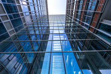 up view of modern office building