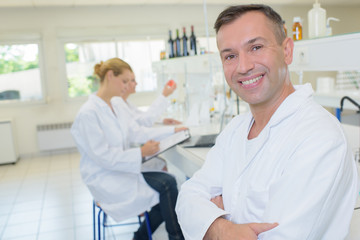 Fototapeta premium Portrait of smiling male lab technician