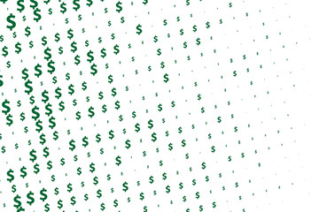 Green vector background with signs of dollars. Simple geometrical pattern with banking symbols. 