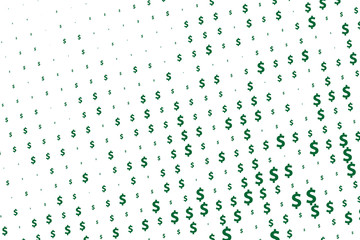 Green vector background with signs of dollars. Simple geometrical pattern with banking symbols. 