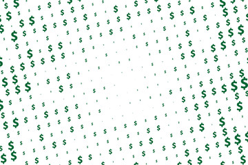 Green vector background with signs of dollars. Simple geometrical pattern with banking symbols. 