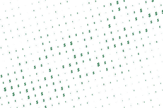 Green vector background with signs of dollars. Simple geometrical pattern with banking symbols. 