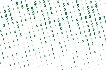 Green vector background with signs of dollars. Simple geometrical pattern with banking symbols. 