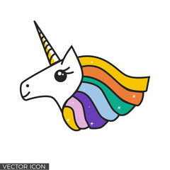 Colorful Unicorn Head