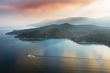 North aegean geological shorelines and waters edges.