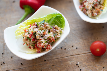 Bulgur salad with fresh Ingredients