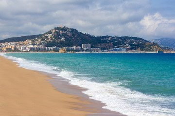 beautiful summer beach in Blanes, Spain