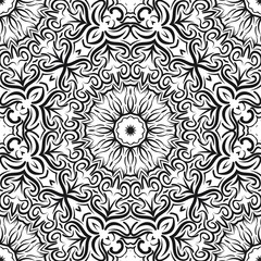 Decorative wallpaper for interior design. Modern geometric floral ornament. Seamless vector illustration