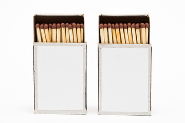Box of matches for your design and logo, isolated on white background(mockup)