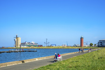 Cuxhaven, Hamburger Leuchtturm, Hafen 