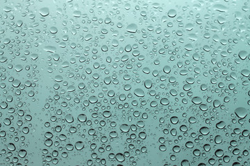 Rain drops on window glass 