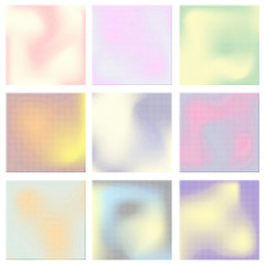 Set of colored halftone textures