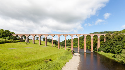 Leaderfoot Viaduct.  Leaderfoot Viaduct is a railway viaduct over the River Tweed in the Scottish Borders.