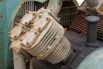 rusty abandoned engine components