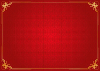 chinese new year background, abstract oriental wallpaper, red square window inspiration, vector illustration  - obrazy, fototapety, plakaty