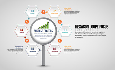 Hexagon Loupe Focus Infographic