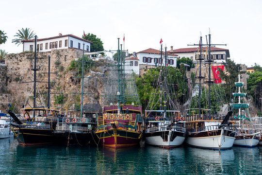 Boats in Antalya Harbour, Turkey