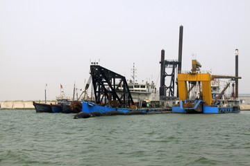 ships moored at the pier