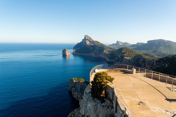 View from Mirador Es Colomer on a sunny day, Majorca, Spain