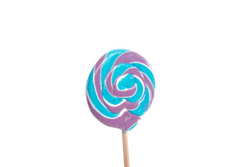 colorful sweet candy lollipop isolated on the white