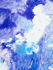 Blue abstract marble creative hand painted background